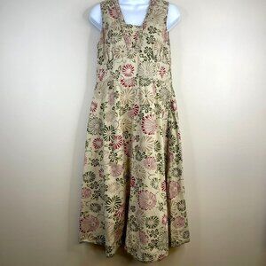 Lemongrass Dress Vintage Womens Shift Midi Dress Size M Nature Forest Floral